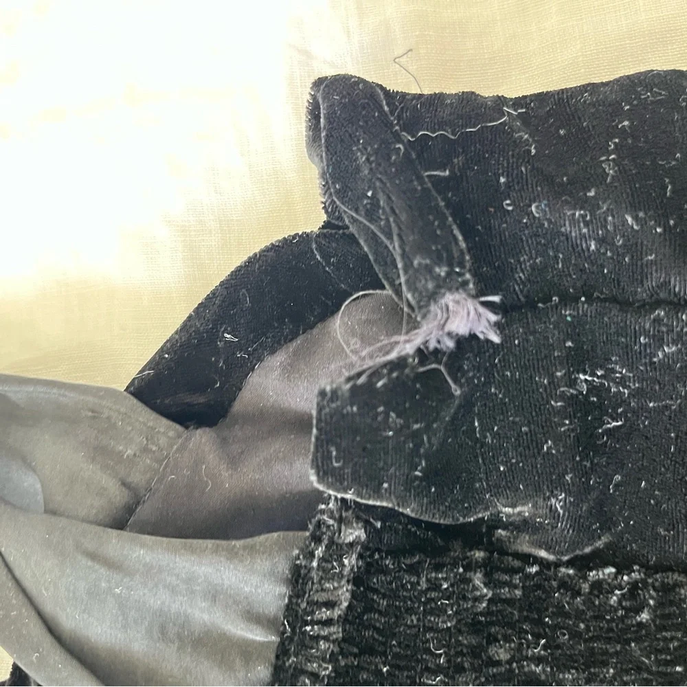 Free People Black Textured Crop Top with Ribbon Detail - Picture 3 of 4
